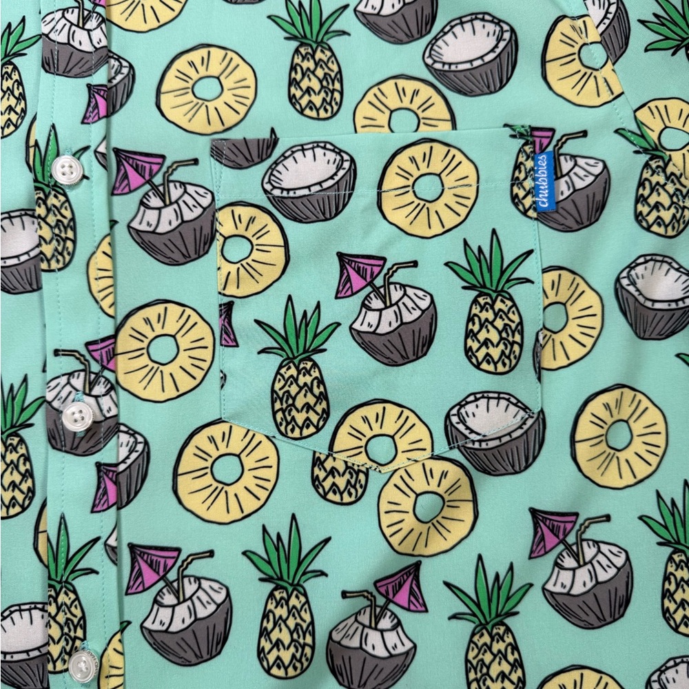 Chubbies Pineapple Coconut Button Up Stretch Shor… - image 5